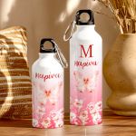 Παιδικό Αλουμινένιο Παγούρι για Κορίτσι με Floral Πεταλούδα