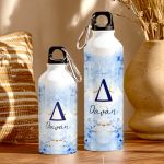 Αθλητικό Παγούρι Αλουμινένιο με Σχέδιο Λουλούδια & Χρυσόσκονη