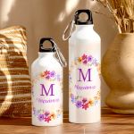 Μπουκάλι - Παγούρι Αλουμινένιο με Σχέδιο Πολύχρωμα Λουλούδια