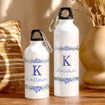 Παγούρι - Μπουκάλι Αλουμινένιο με Μπλε Λουλούδια