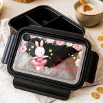 Παιδικό Δοχείο Φαγητού Μαύρο - Lunch Box με Χωρίσματα