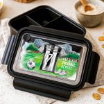 Μαύρο Παιδικό Δοχείο Φαγητού με Ασπρόμαυρη Φανέλα