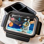Παιδικό Δοχείο Φαγητού Μαύρο – Lunch Box με Αστροναύτη