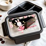 Παιδικό Δοχείο Φαγητού Μαύρο - Lunch Box με Χωρίσματα