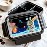 Παιδικό Δοχείο Φαγητού Μαύρο – Lunch Box με Αστροναύτη