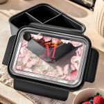 Παιδικό Δοχείο Φαγητού Μαύρο – Lunch Box με Πεταλούδες