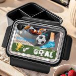 Παιδικό Δοχείο Φαγητού Μαύρο – Lunch Box με Ποδόσφαιρο