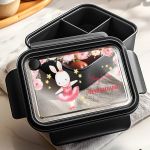 Παιδικό Δοχείο Φαγητού Μαύρο - Lunch Box με Χωρίσματα