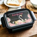 Παιδικό Μαύρο Δοχείο Φαγητού με Χώρισμα και Όνομα