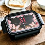 Παιδικό Δοχείο Φαγητού Μαύρο – Lunch Box με Πεταλούδες