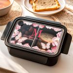 Παιδικό Δοχείο Φαγητού Μαύρο – Lunch Box με Πεταλούδες
