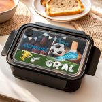 Παιδικό Δοχείο Φαγητού Μαύρο – Lunch Box με Ποδόσφαιρο