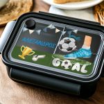 Παιδικό Δοχείο Φαγητού Μαύρο – Lunch Box με Ποδόσφαιρο