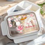 Παιδικό Δοχείο Φαγητού Λευκό - Lunch Box με Χωρίσματα