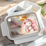 Παιδικό Δοχείο Φαγητού Λευκό – Lunch Box με Μονόκερο