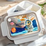 Παιδικό Δοχείο Φαγητού Λευκό – Lunch Box με Αστροναύτη
