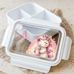 Παιδικό Δοχείο Φαγητού Λευκό – Lunch Box με Μονόκερο