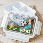 Παιδικό Δοχείο Φαγητού Λευκό – Lunch Box με Ποδόσφαιρο