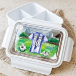 Λευκό Παιδικό Δοχείο Φαγητού με Γαλάζια Φανέλα Ποδοσφαίρου