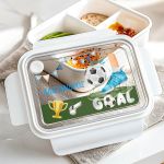 Παιδικό Δοχείο Φαγητού Λευκό – Lunch Box με Ποδόσφαιρο