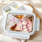 Παιδικό Δοχείο Φαγητού Λευκό – Lunch Box με Μονόκερο