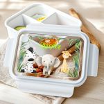 Παιδικό Δοχείο Φαγητού Λευκό – Lunch Box με Ζώα του Δάσους