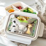 Παιδικό Δοχείο Φαγητού Λευκό – Lunch Box με Ζώα του Δάσους