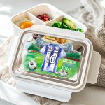 Λευκό Παιδικό Δοχείο Φαγητού με Γαλάζια Φανέλα Ποδοσφαίρου