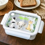 Παιδικό Δοχείο Φαγητού Λευκό – Lunch Box με Ζώα του Δάσους
