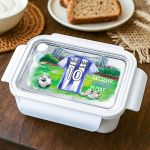 Λευκό Παιδικό Δοχείο Φαγητού με Γαλάζια Φανέλα Ποδοσφαίρου