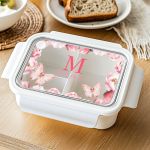 Παιδικό Δοχείο Φαγητού Λευκό – Lunch Box με Πεταλούδες