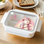 Παιδικό Δοχείο Φαγητού Λευκό – Lunch Box με Μονόκερο