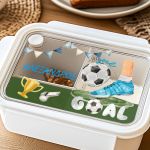 Παιδικό Δοχείο Φαγητού Λευκό – Lunch Box με Ποδόσφαιρο