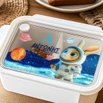 Παιδικό Δοχείο Φαγητού Λευκό – Lunch Box με Αστροναύτη