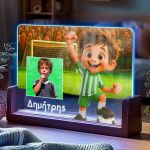 Φωτιστικό LED με Φωτογραφία και Πράσινο Ποδοσφαιριστή