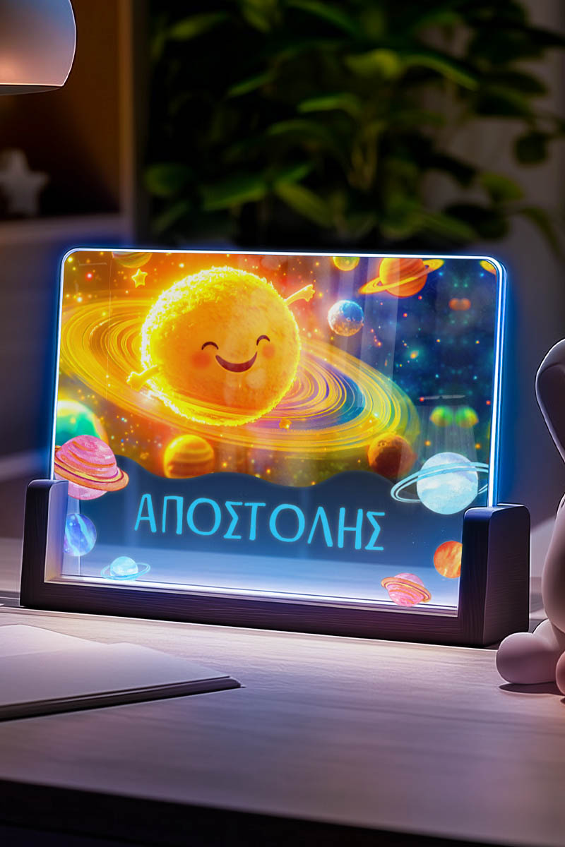 Επιτραπέζιο Φωτιστικό LED με Όνομα και Σχέδιο Σύμπαν