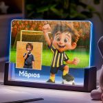 Φωτιστικό LED με Φωτογραφία και Κιτρινόμαυρο Ποδοσφαιριστή