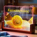 Φωτιστικό LED Επιτραπέζιο με Όνομα και Σχέδιο Πλανήτες