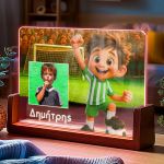 Φωτιστικό LED με Φωτογραφία και Πράσινο Ποδοσφαιριστή