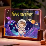 Φωτιστικό LED με Όνομα και Σχέδιο Αστροναύτη, Δώρο για Παιδιά