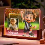 Φωτιστικό LED με Φωτογραφία και Ασπρόμαυρο Ποδοσφαιριστή