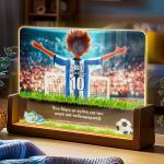 Επιτραπέζιο LED Φωτιστικό με Γαλανόλευκο Ποδοσφαιριστή