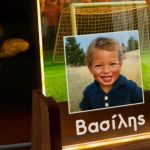 Φωτιστικό LED με Φωτογραφία και Κυανόλευκο Ποδοσφαιριστή