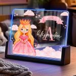 Φωτιστικό LED με Όνομα και Σχέδιο Πριγκίπισσα, Δώρο για Παιδιά