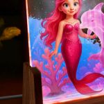 Επιτραπέζιο Φωτιστικό LED με Φωτογραφία και Σχέδιο Γοργόνα