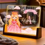 Φωτιστικό LED με Όνομα και Σχέδιο Πριγκίπισσα, Δώρο για Παιδιά