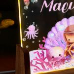 Προσωποποιημένο Φωτιστικό LED με Όνομα και Σχέδιο Γοργόνα