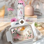 Σετ 2 Δώρα για Παιδιά, Θερμός & Δοχείο Φαγητού με Λουλούδια