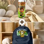 Σετ 2 Δώρα για Παιδιά, Παγούρι & Τσάντα με Κιτρινόμαυρη Φανέλα