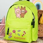 Σχολική Τσάντα Πλάτης Νηπιαγωγείου Λαχανί με Αρκουδάκια